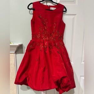Carolina Herrera Red Floral Kids Dress